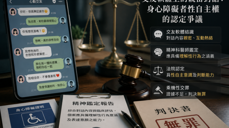 交友軟體上的親密對話：身心障礙者性自主權的認定爭議 1