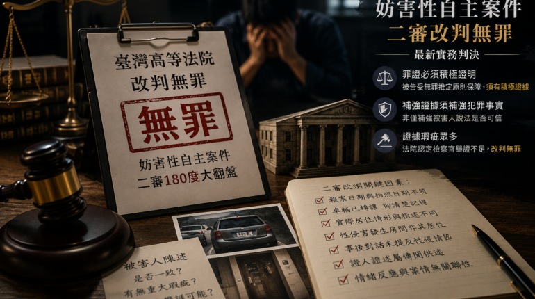 【刑事】妨害性自主案件二審改判無罪---最新實務判決 1