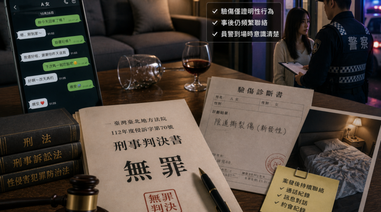 手機裡的親密對話：一件情緒失控下的乘機性交案無罪解析 1