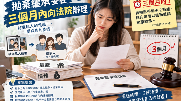 【家事】拋棄繼承要在三個月內向法院辦理 1